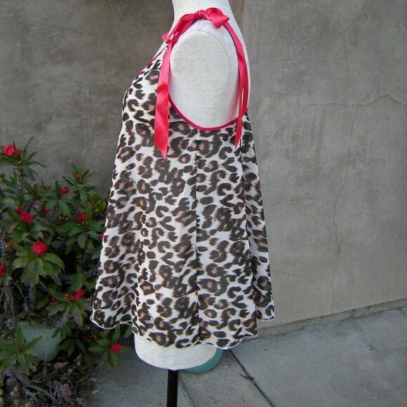 Victoria's Secret S/P Leopard Print & Pink Babydoll - Picture 2 of 10
